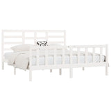 Bed Frame without Mattress White 200x200 cm Solid Wood Pine 3107634