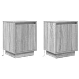 Bedside Cabinets with LED Lights 2 pcs Grey Sonoma 38x34x50 cm 861276