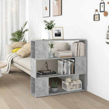 809183 Book Cabinet Room Divider Concrete Grey 100x24x94 cm
