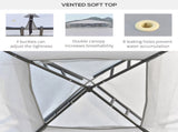 3 x 3 m Metal Gazebo, Garden Pavillion, Double Roof Outdoor Canopy Shelter with Mesh Sidewalls, Grey T3398P317716