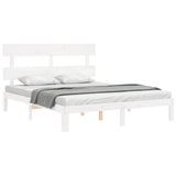 Bed Frame without Mattress White 160x200 cm Solid Wood Pine 3193542