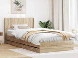 Bed Frame with Storage and Headboard Sonoma Oak 90 x 200 cm 3414509