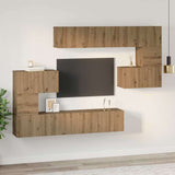 TV Cabinet Set Wall-mounted 8 pcs Artisan Oak Engineered Wood 3393218