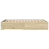 Bed Frame with Drawers without Mattress Sonoma Oak 120x200 cm 3280393