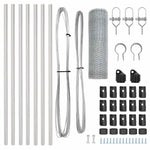 Fence with Posts Silver 0.6 x 10 m PVC-coated steel 3352911