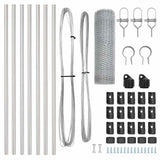 Fence with Posts Silver 0.6 x 10 m PVC-coated steel 3352911