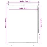 Outdoor Roller Blind 120x250 cm Orange and Brown 145966
