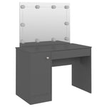 Makeup Table with LED Lights 110x55x145 cm MDF Grey 331550