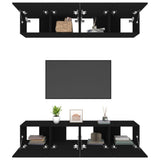 TV Cabinets 4 pcs Black 80x30x30 cm Engineered Wood 3114183