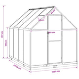 Garden Greenhouse with Door Anthracite 183.5 x 243.5 x 207 cm 3433042