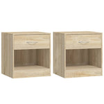 ZNTS Nightstand 2 pcs with Drawer Oak Colour 242546