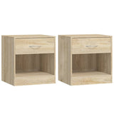 ZNTS Nightstand 2 pcs with Drawer Oak Colour 242546