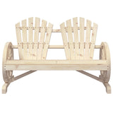 Garden Adirondack Chair Natural Wood Solid Fir Wood 2-Seater 365095