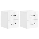 Wall-Mounted Bedside Cabinet with Drawer 2 pcs High Gloss White 898984