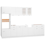 ZNTS 7 Piece Kitchen Cabinet Set White Engineered Wood 3067623