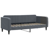 Daybed with Trundle and Drawers Dark Grey 90x190 cm Velvet 3197160