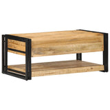 ZNTS Coffee Table 90x50x38 cm Solid Rough Wood Mango 4016685