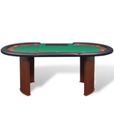 10-Player Poker Table with Dealer Area and Chip Tray Green 80133