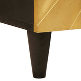 Side Cabinet Black and Gold 90 x 33.5 x 75 cm Solid Mango Wood 4017856