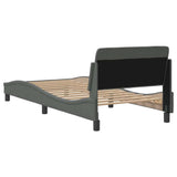 Bed Frame "Dover" Dark Grey 90x190 cm Single Fabric 373318