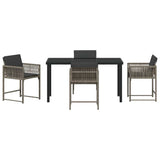 Garden Dining Set 5 pcs Grey Poly Rattan 3380750