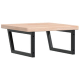 Basin Shelf Wall Mounted Steel and Solid Wood Oak 3302471