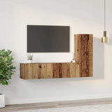 TV Cabinet Set Wall-mounted 3 pcs Old Wood Engineered Wood 3393402