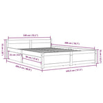 ZNTS 3103559 Bed Frame without Mattress with Drawers 140x200 cm