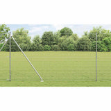 Ground Spike Fence Post 7 pcs Silver Powder-Coated Steel 42004278