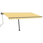 Freestanding Manual Retractable Awning 400x300 cm Yellow/White 3069738