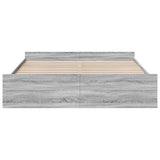 Bed Frame with Drawers without Mattress Grey Sonoma 180x200 cm Super King 3280277