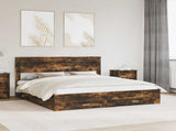 Bed Frame with Drawer Smoked Oak 180 x 200 cm Engineered Wood 3409962