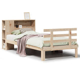 Bookcase Bed without Mattress 75x190 cm Small Single Solid Wood Pine 3322729