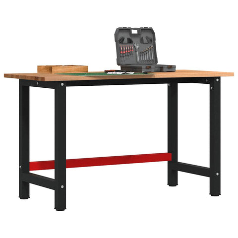 Workbench Light Brown 140x60x81.5 cm Solid Wood Oak 3309676