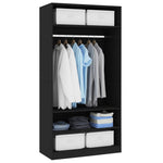 ZNTS Wardrobe Black 100x50x200 cm Engineered Wood 800226