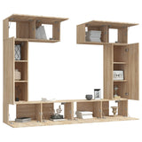 6 Piece TV Cabinet Set Sonoma Oak Engineered Wood 3114464