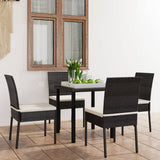 Outdoor Dining Set Black Poly rattan Medium Durable 3100396