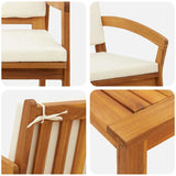 Bistro Set with Cushion 3 pcs Brown Polyester 3328615