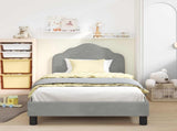 Children's Bed Frame with Headboard Light Grey 90 x 200 cm 42010957