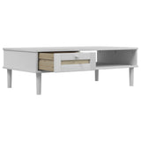 Coffee Table SENJA Rattan Look White 100x55x33 cm Solid Wood 358047