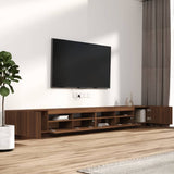 3 Piece TV Cabinet Set with LED Lights Brown Oak Engineered Wood 3120178