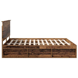 Bed Frame with Headboard Old Wood 200 x 200 cm Solid Pine Wood 3409316