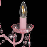 Chandelier with Beads Pink Round 3 x E14 281598