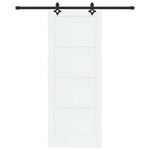 Sliding Door Manual White and black 83 x 211 cm 3333507