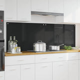 Kitchen Backsplash 2 pcs Black 90 x 60 cm Tempered Glass 3415550