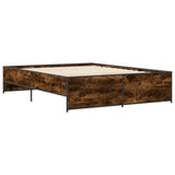 ZNTS Bed Frame without Mattress Smoked Oak 150x200 cm King Size 3279884