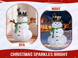 1.2M Lighted Snowman and Squirrel Christmas Yard Decorations, Pre-lit Pull Up Snowman with 120 White 86401112