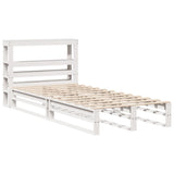 Bed Frame without Mattress White 75x190 cm Small Single Solid Wood Pine 3306511