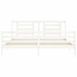 Bed Frame without Mattress White Super King Size Solid Wood 3194717