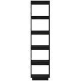 Book Cabinet/Room Divider Black 40x35x167 cm Solid Wood Pine 810858